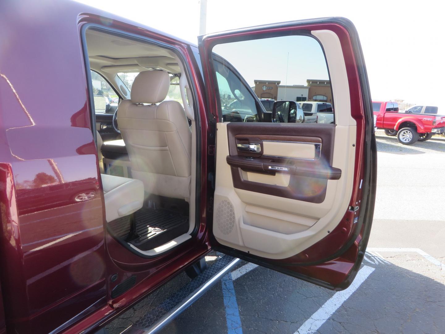 2017 MAROON /TAN RAM 3500 Laramie Mega Cab 4WD (3C63R3ML6HG) with an 6.7L V8 OHV 16V DIESEL engine, automatic transmission, located at 2630 Grass Valley Highway, Auburn, CA, 95603, (530) 508-5100, 38.937893, -121.095482 - Photo#50